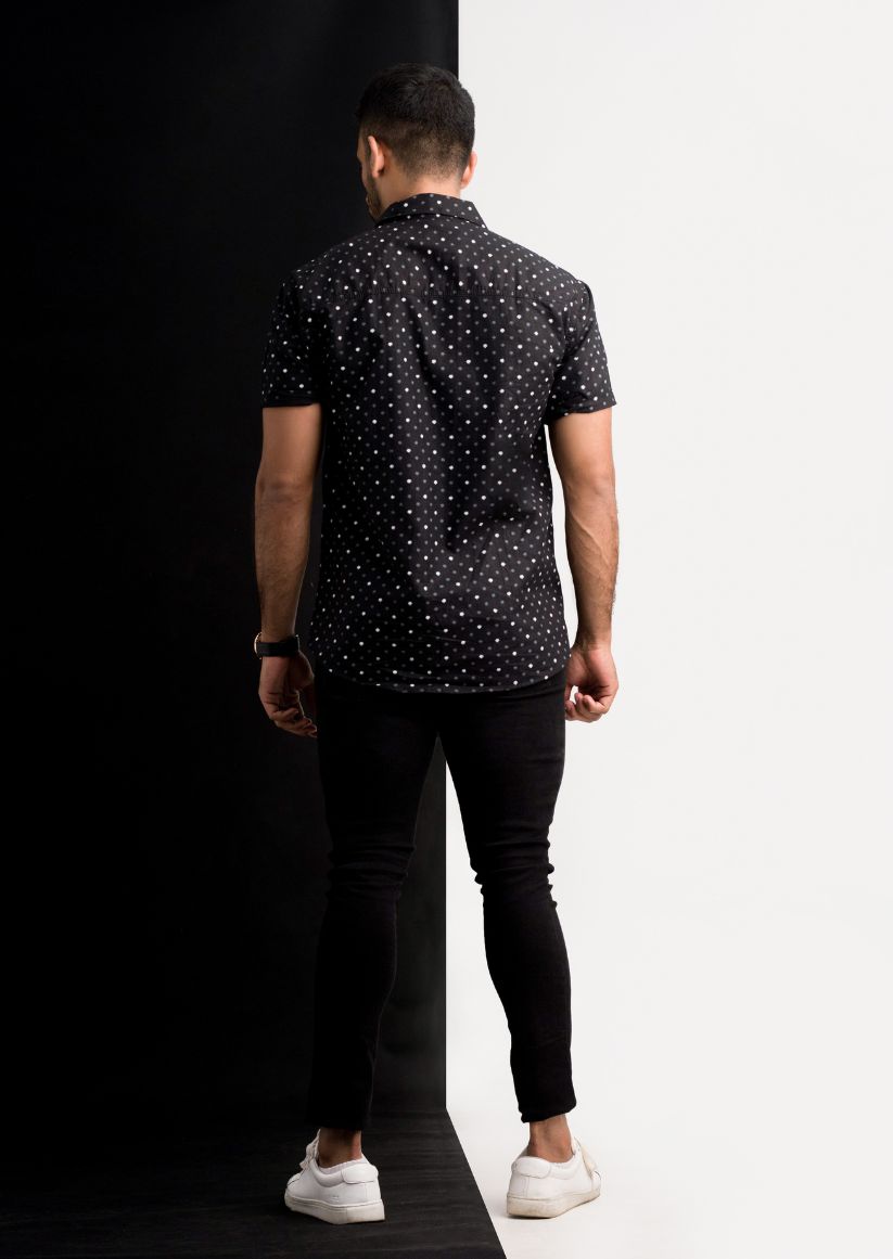 Relax Black Shirt Printed