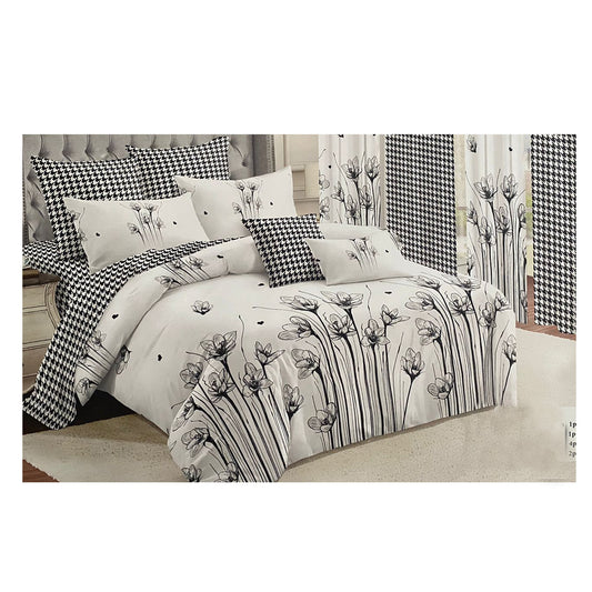 Bedding Set along with Curtains (King Size) BSDVS01