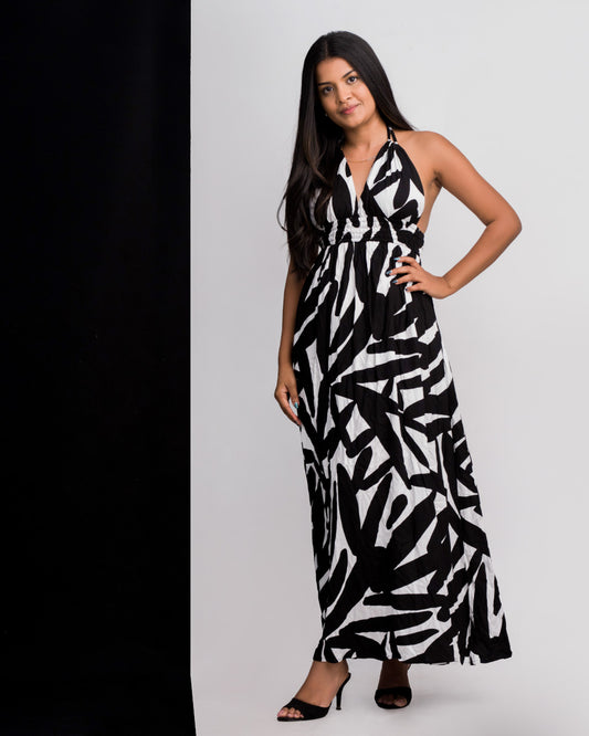 Black O White Zebra Long dress